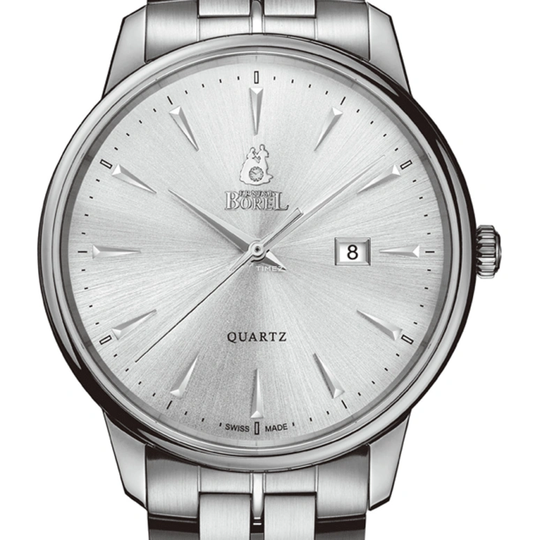 Ernest Borel,Yally 41mm,41mm,Stainless Steel,Silver,Quartz,Day,Sapphire,Crystal Glass,GS5650H,GS5650H-23121