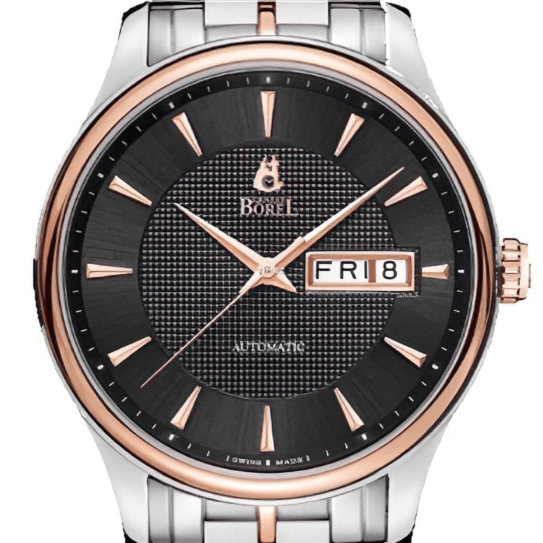 Ernest Borel,Retro 39.50mm,39.50mm,Stainless Steel,Black,Automatic,Date,Day,GBR8280,GBR8280-512