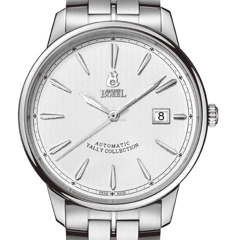 Ernest Borel,Yally 41mm,41mm,Stainless Steel,Silver,Automatic,Day,Sapphire,Crystal Glass,GS5680,GS5680-25121