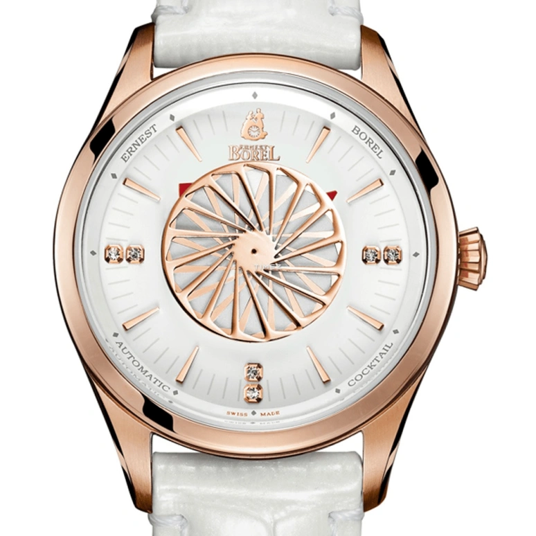 Ernest Borel,Cocktail 31mm,31mm,Stainless Steel,White,Automatic,38hours,Sapphire,Crystal Glass,LGR8080,LGR8080-28291WH