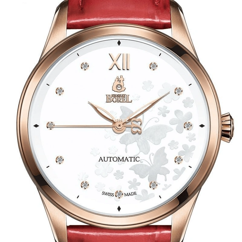 Ernest Borel,Iris 31mm,31mm,Stainless Steel,White,Automatic,Sapphire,Crystal Glass,Round,LGR6002,LGR6002-422RD