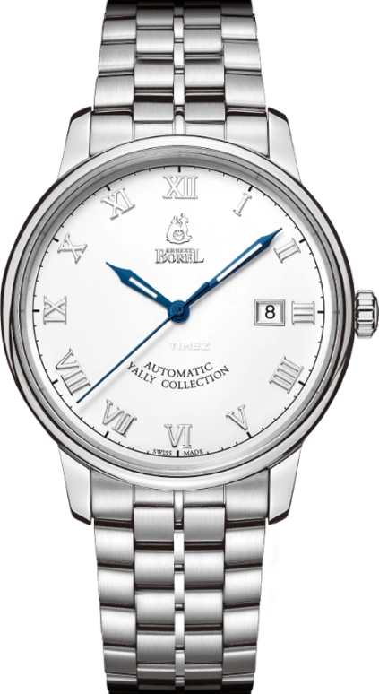 Ernest Borel,Yally 41mm,41mm,Stainless Steel,White,Automatic,Day,Sapphire,Crystal Glass,N0407G0A,N0407G0A-MS4S