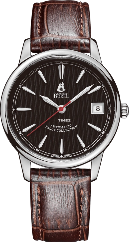 Ernest Borel,Yally 34.50mm,34.50mm,Stainless Steel,Black,Automatic,Day,Sapphire,Crystal Glass,LS5680,LS5680-55121BR