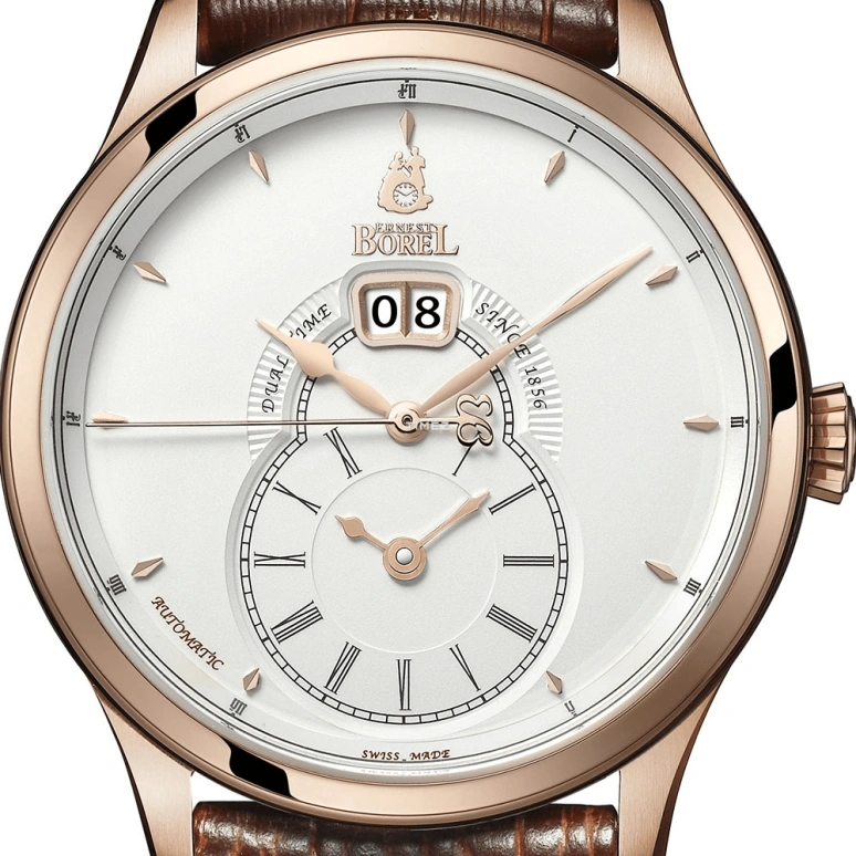 Ernest Borel,Retro 42mm,42mm,Stainless Steel,Silver White,Automatic,Dule Time,Big Date,GGR8880T5,GGR8880T5-28191BR