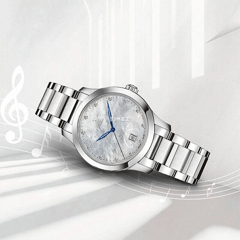 Ernest Borel,Harmonic 36mm,36mm,Stainless Steel,Silver White,Quartz,Sapphire,Crystal Glass,Round,BS608,BS608-421