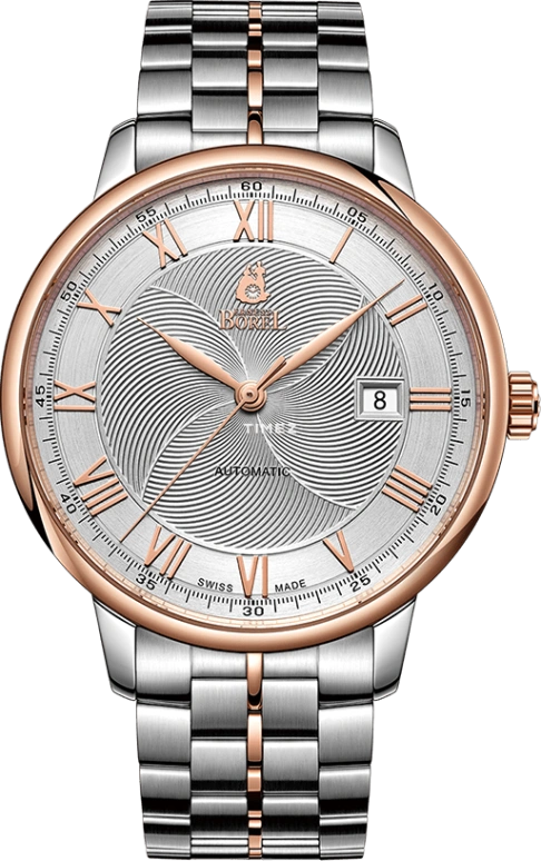 Ernest Borel,Yally 41mm,41mm,Stainless Steel,Silver,Automatic,Day,Sapphire,Crystal Glass,N0423G0F,N0423G0F-MN2N