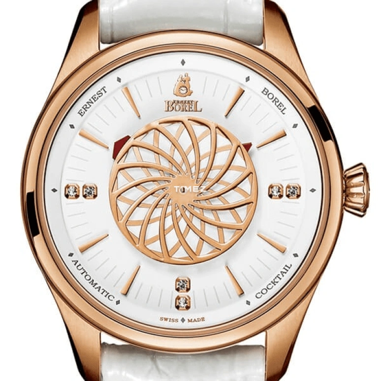 Ernest Borel,Cocktail 35mm,35mm,Stainless Steel,White,Automatic,Sapphire,Crystal Glass,Round,BGR8080,BGR8080-28291WH