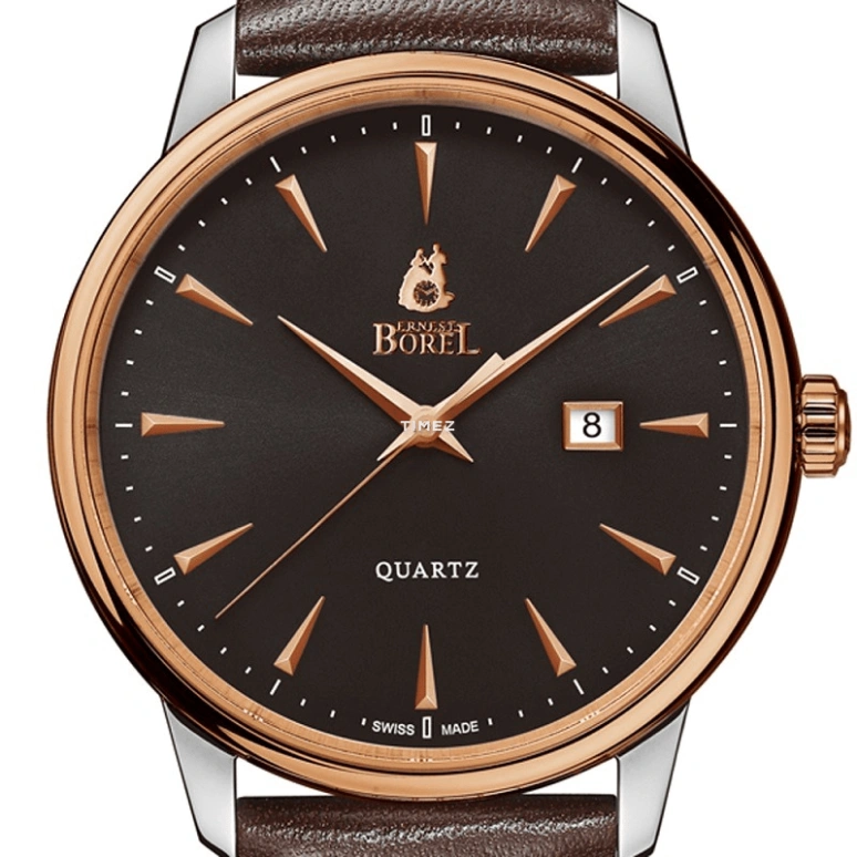 Ernest Borel,Yally 41mm,41mm,Stainless Steel,Black,Quartz,Day,Sapphire,Crystal Glass,GBR5650H,GBR5650H-03191BR