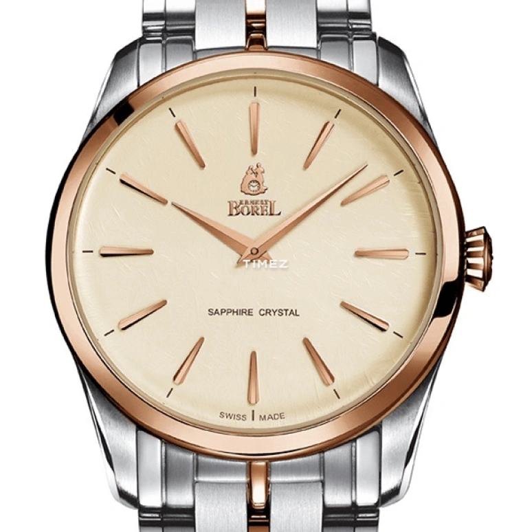 Ernest Borel,Retro 31mm,31mm,Stainless Steel,Cream,Quartz,Sapphire,Crystal Glass,Round,LBR906,LBR906-9829