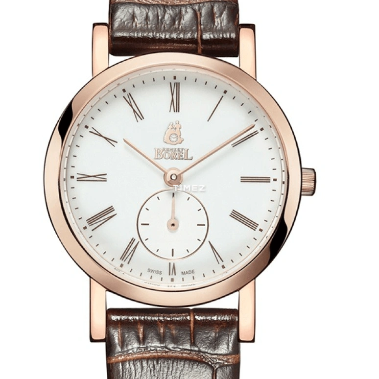 Ernest Borel,Danaus 27.50mm,27.50mm,Stainless Steel,White,Quartz,Sapphire,Crystal Glass,Round,LGR850N,LGR850N-28561BR