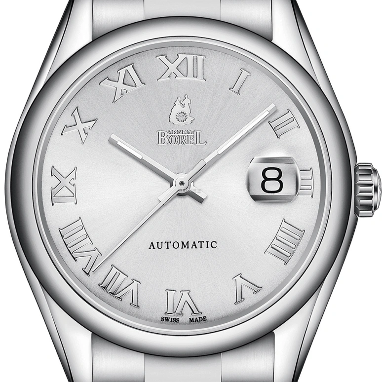 Ernest Borel,Bold 40mm,40mm,Stainless Steel,Silver,Automatic,Day,38hours,GS5038,GS5038-231