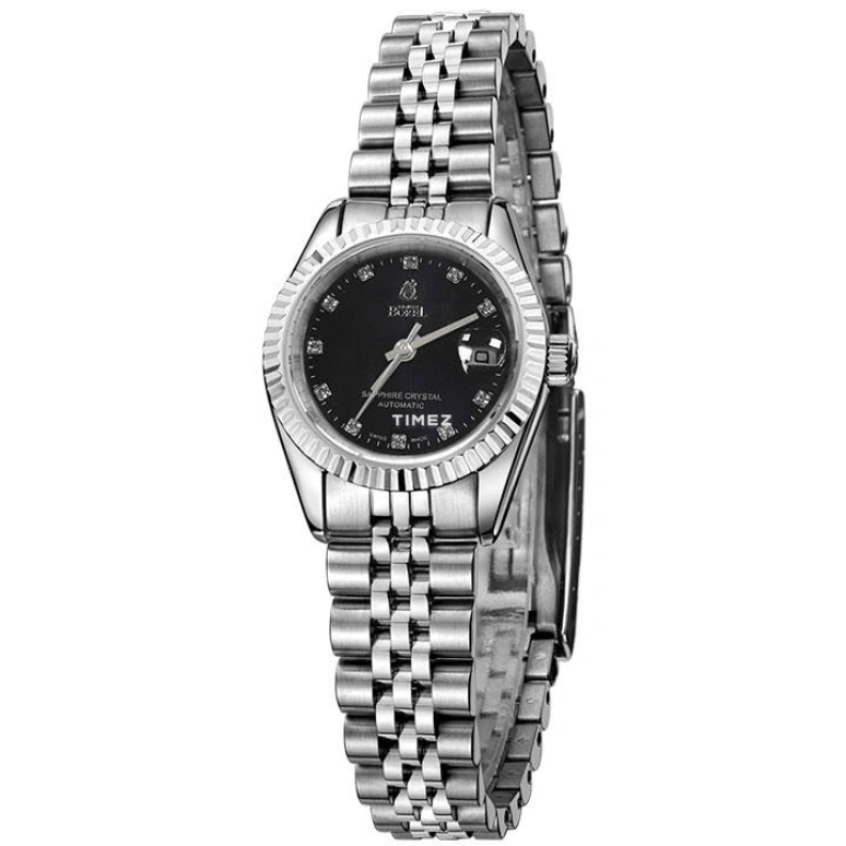 Ernest Borel,Bold 25.50mm,25.50mm,Stainless Steel,Black,Automatic,Day,Sapphire,Crystal Glass,LS5036N,LS5036N-6392