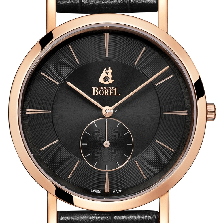 Ernest Borel,Danaus 39mm,39mm,Stainless Steel,Black,Quartz,Sapphire,Crystal Glass,Round,GGR850N,GGR850N-53591BK