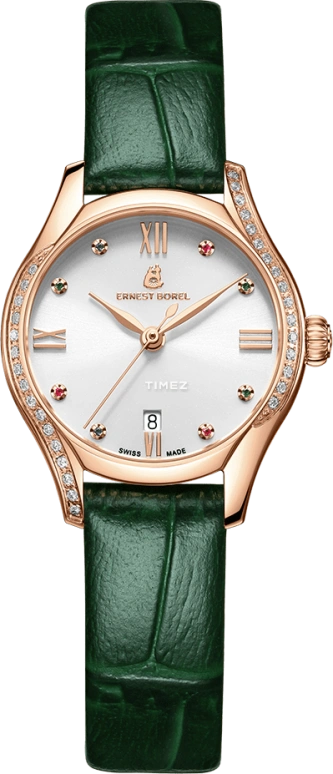 Ernest Borel,Galaxy 26mm,26mm,Stainless Steel,Silver White,Quartz,Day,Sapphire,Crystal Glass,N0118L0C,N0118L0C-QR4L