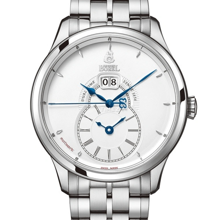 Ernest Borel,Retro 42mm,42mm,Stainless Steel,White,Automatic,Dule Time,Big Date,GS8880T5,GS8880T5-28121