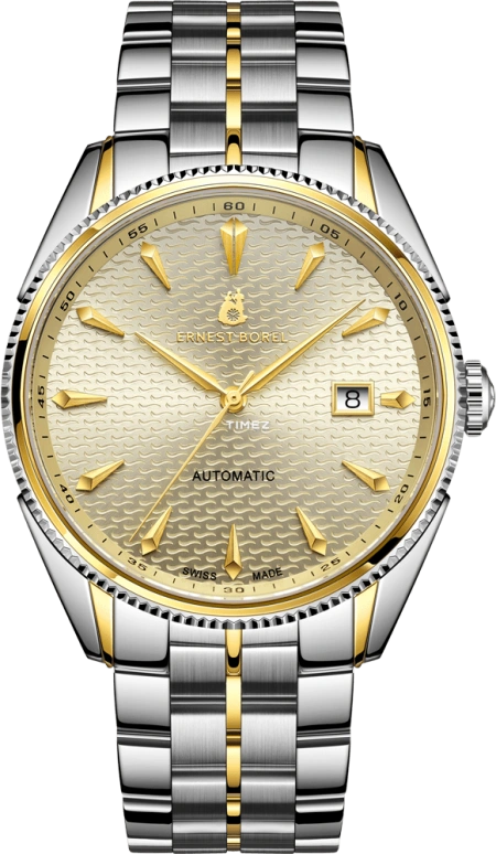 Ernest Borel,Eternity 40mm,40mm,Stainless Steel,Gold,Automatic,Day,Sapphire,Crystal Glass,N0440G0B,N0440G0B-MB1B
