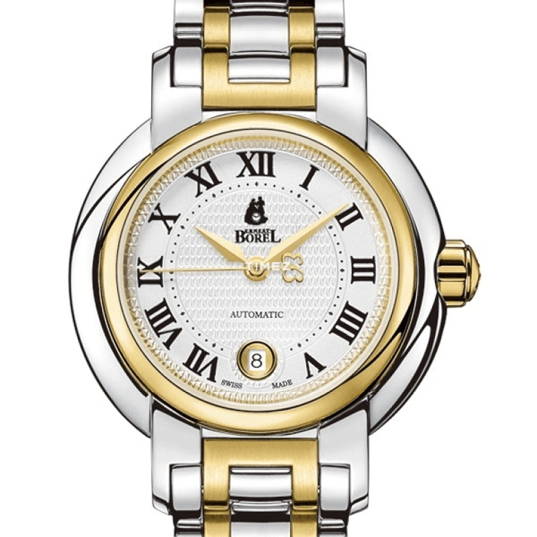 Ernest Borel,Romance 29mm,29mm,Stainless Steel,White,Automatic,Day,Sapphire,Crystal Glass,LB1856N,LB1856N-252