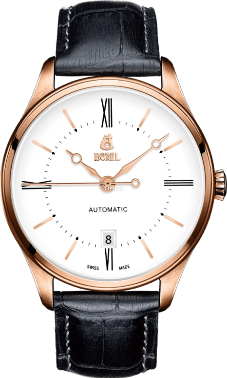 Ernest Borel,Retro 40.50mm,40.50mm,Stainless Steel,White,Automatic,Day,Sapphire,Crystal Glass,N0406G0C,N0406G0C-MR4L