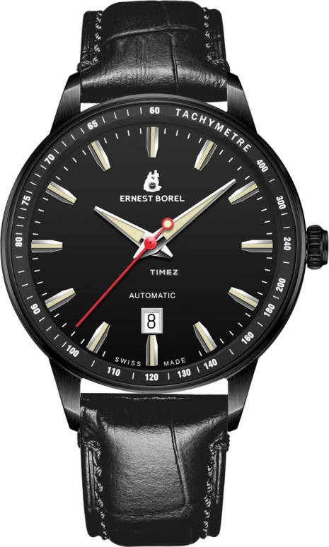 Ernest Borel,Urban 42mm,42mm,Stainless Steel,Black,Automatic,Day,41hours,E0705G0D,E0705G0D-MZ5L