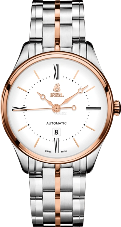 Ernest Borel,Retro 34.50mm,34.50mm,Stainless Steel,White,Automatic,Day,38hours,N0406L0B,N0406L0B-MN4N