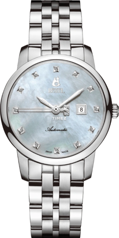 Ernest Borel,Jules 30mm,30mm,Stainless Steel,Silver White,Automatic,Day,38hours,N0420L0B,N0420L0B-MS2S