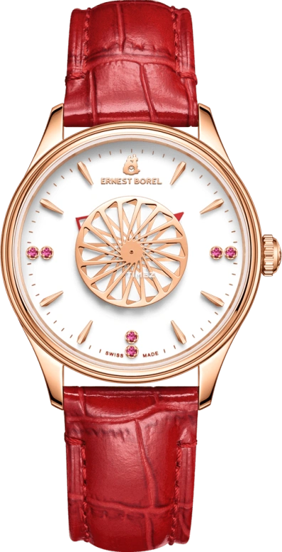 Ernest Borel,Cocktail 31mm,31mm,Stainless Steel,Silver White,Quartz,Sapphire,Crystal Glass,Round,E0108L0A,E0108L0A-QR4L