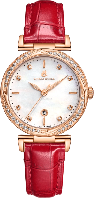 Ernest Borel,Galaxy 30mm,30mm,Stainless Steel,Silver White,Quartz,Day,Sapphire,Crystal Glass,E0107L0A,E0107L0A-QR4L