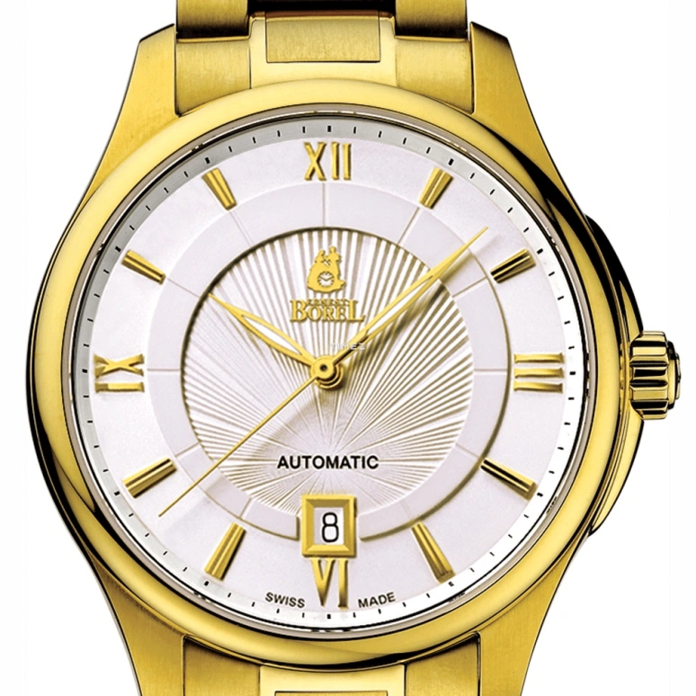 Ernest Borel,Braque 41mm,41mm,Stainless Steel,White,Automatic,Day,Sapphire,Crystal Glass,GG7350,GG7350-9521A