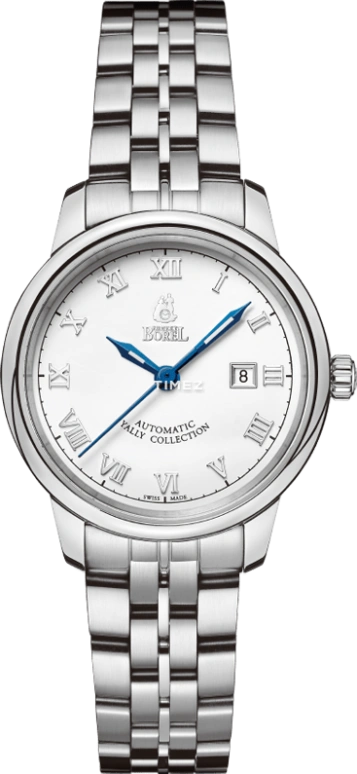 Ernest Borel,Yally 29mm,29mm,Stainless Steel,White,Automatic,Day,38hours,N0407L0A,N0407L0A-MS4S