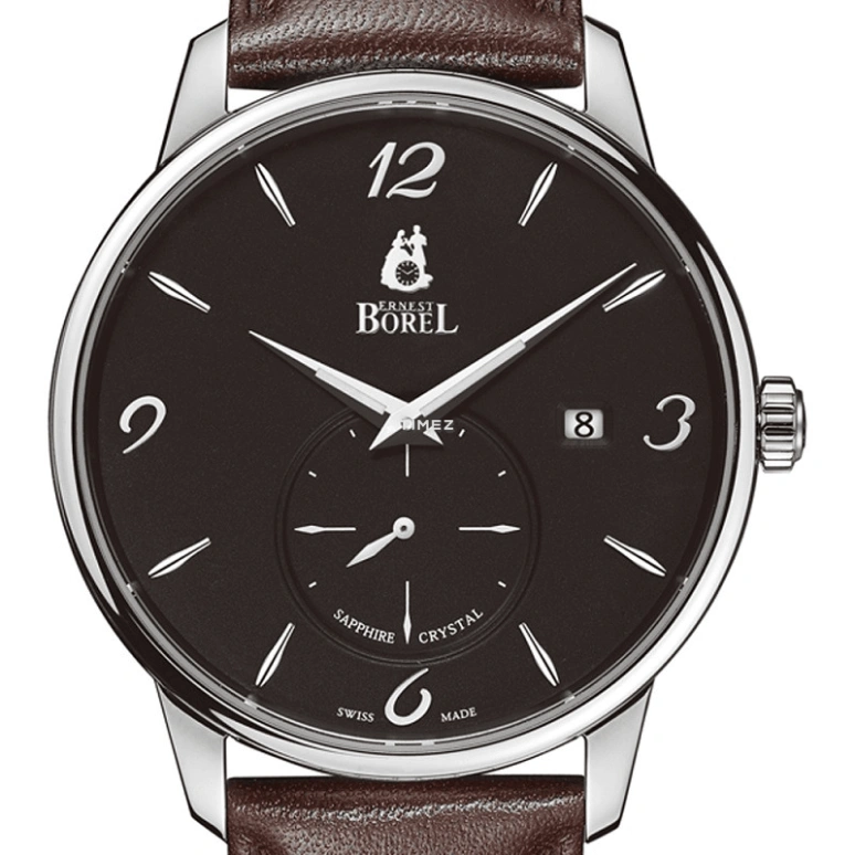 Ernest Borel,Yally 41mm,41mm,Stainless Steel,Black,Quartz,Day,Sapphire,Crystal Glass,GS5650,GS5650-58421BR