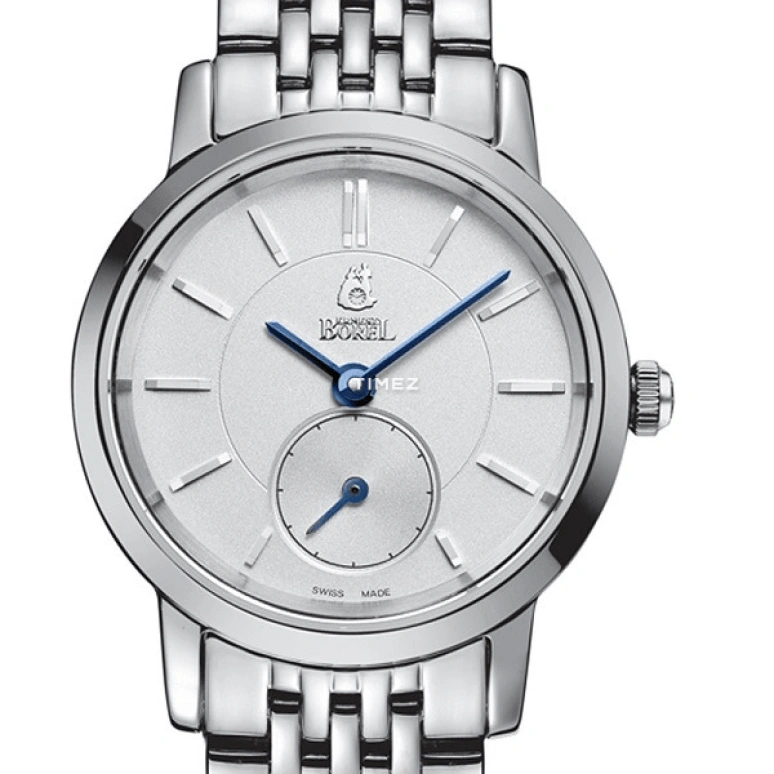 Ernest Borel,Joss 25.50mm,25.50mm,Stainless Steel,Silver,Quartz,Sapphire,Crystal Glass,Round,LS809L,LS809L-4822