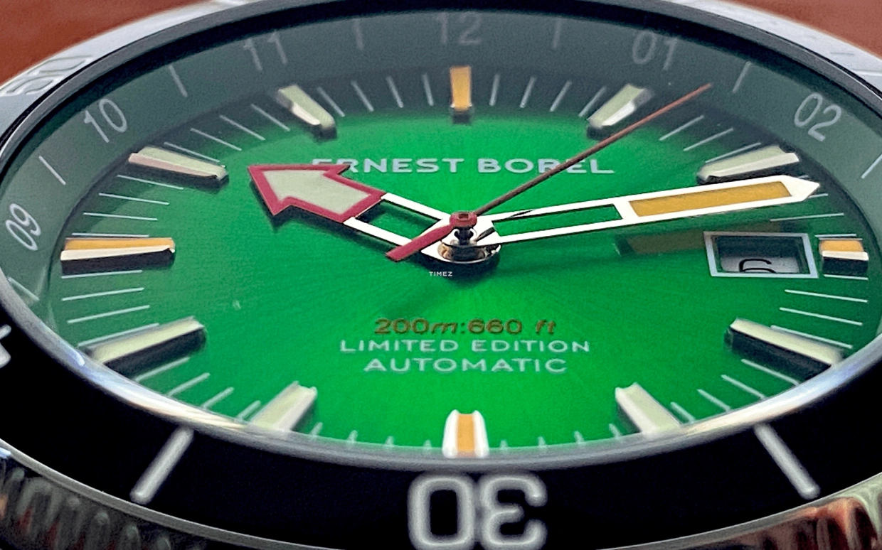 Ernest Borel,Sage 41mm,41mm,Stainless Steel,Green,Automatic,Day,Sapphire,Crystal Glass,E0739GLC,E0739GLC-MV9V