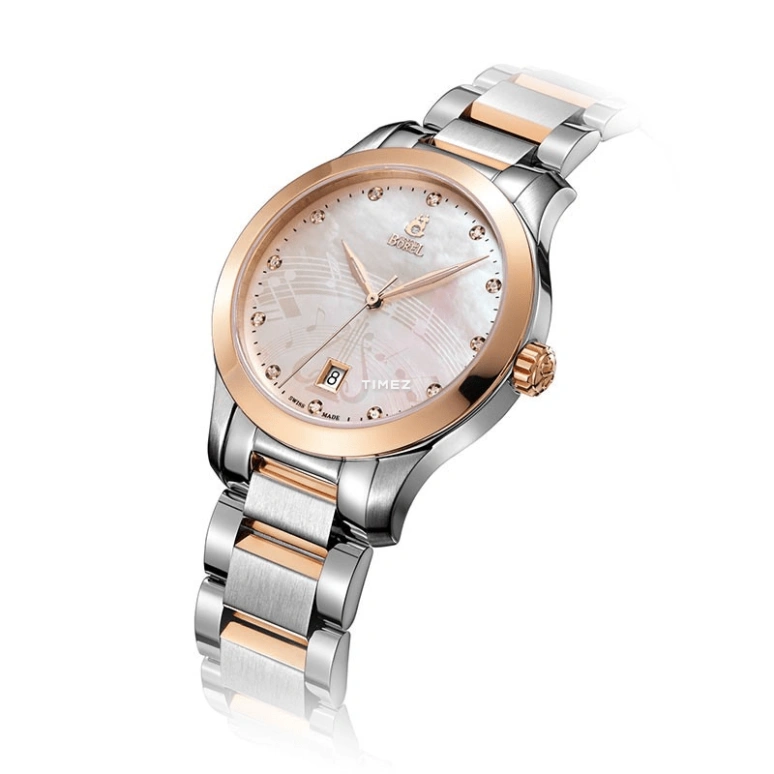 Ernest Borel,Harmonic 36mm,36mm,Stainless Steel,Silver White,Quartz,Day,Sapphire,Crystal Glass,BBR608,BBR608-422