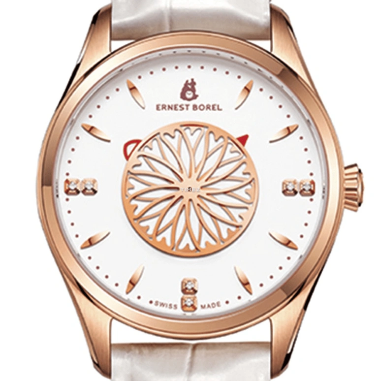 Ernest Borel,Cocktail 35mm,35mm,Stainless Steel,White,Automatic,Sapphire,Crystal Glass,Round,N0116B0C,N0116B0C-MR4L