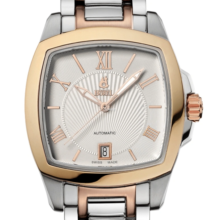 Ernest Borel,Romance 37mm,37mm,Stainless Steel,Cream,Automatic,Day,Sapphire,Crystal Glass,GBR1856S,GBR1856S-4539