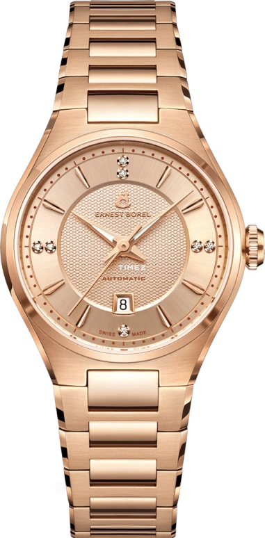 Ernest Borel,Heritage 29.50mm,29.50mm,Stainless Steel,Rose Gold,Automatic,Day,38hours,N0565L0D,N0565L0D-MR3R