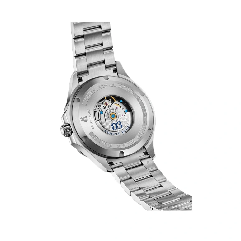 Ernest Borel,Sage 42mm,42mm,Stainless Steel,Green,Black,Automatic,Day,Sapphire,Crystal Glass,N0737G0A,N0737G0A-MV9S