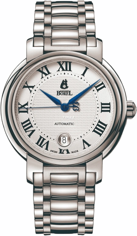Ernest Borel,Romance 40.50mm,40.50mm,Stainless Steel,Silver White,Automatic,Day,Sapphire,Crystal Glass,GS1856N,GS1856N-251