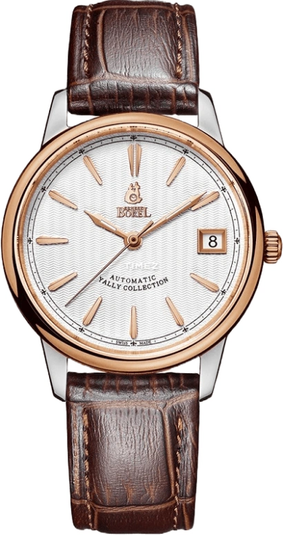 Ernest Borel,Yally 34.50mm,34.50mm,Stainless Steel,White,Automatic,Day,Sapphire,Crystal Glass,LBR5680,LBR5680-25191BR