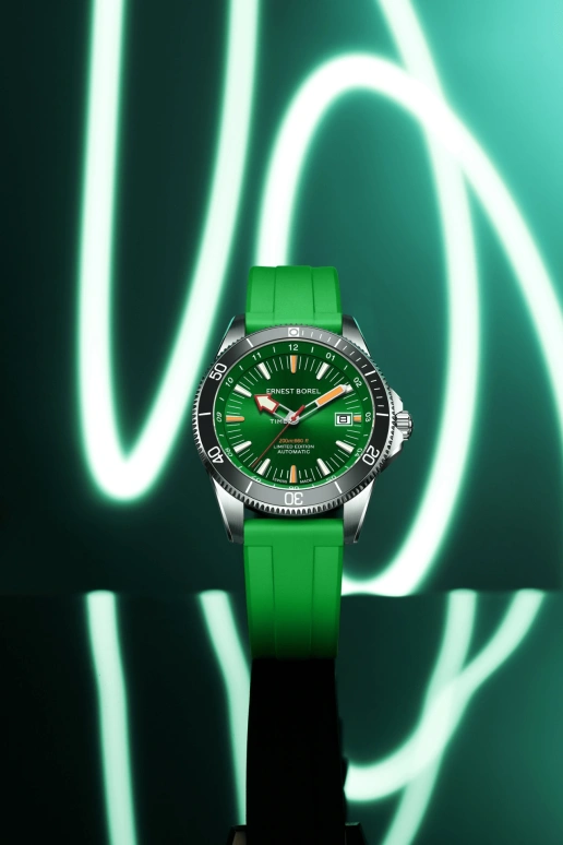 Ernest Borel,Sage 41mm,41mm,Stainless Steel,Green,Automatic,Day,Sapphire,Crystal Glass,E0739GLC,E0739GLC-MV9V