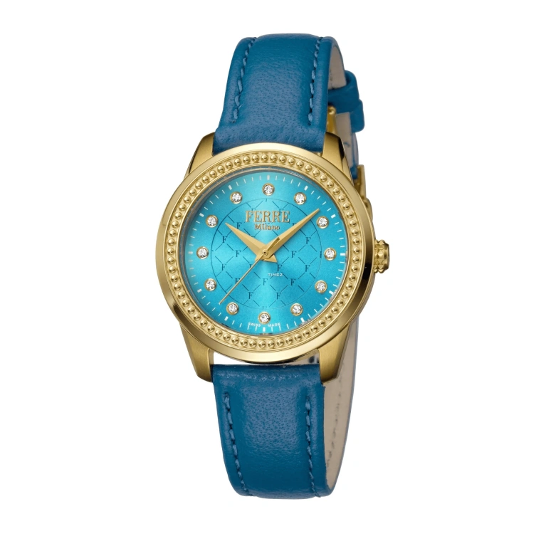 Ferre Milano,Womens 32mm,32mm,Stainless Steel,Blue,Quartz,Hardlex,Round,FM1L063L0021