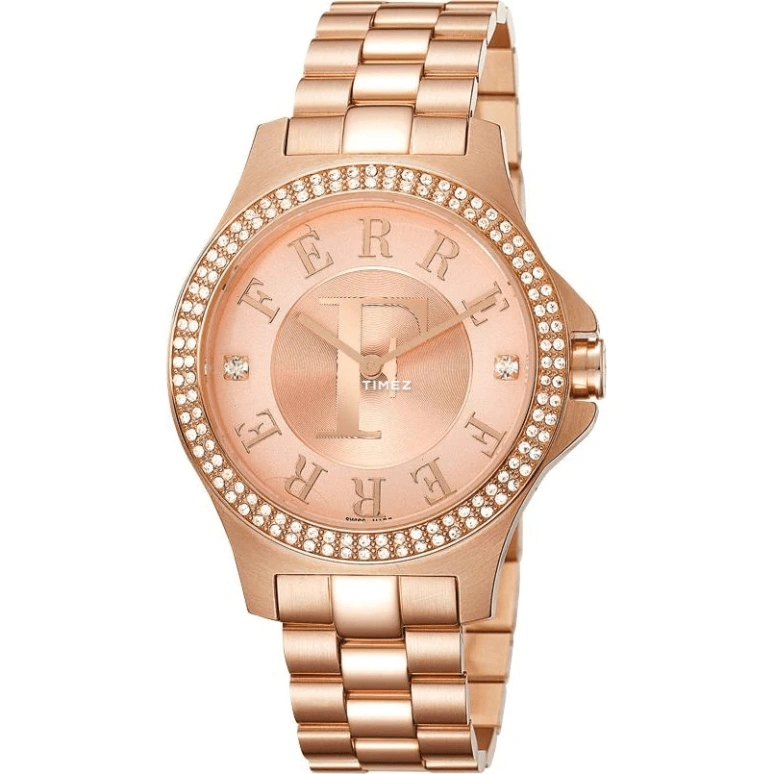Ferre Milano,Womens 36mm,36mm,Stainless Steel,Rose Gold,Quartz,Hardlex,Round,FM1L022M0081