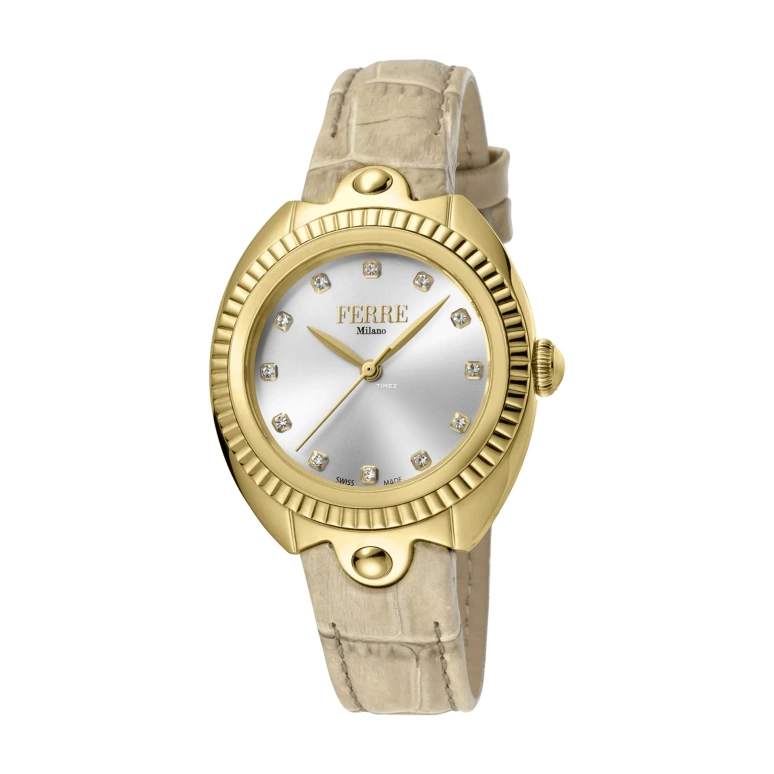 Ferre Milano,Womens 34mm,34mm,Stainless Steel,Silver,Quartz,Hardlex,Round,FM1L088L0011