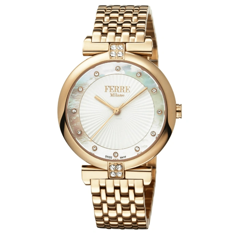 Ferre Milano,Womens 36mm,36mm,Stainless Steel,Silver White,Quartz,Hardlex,Round,FM1L065M0061