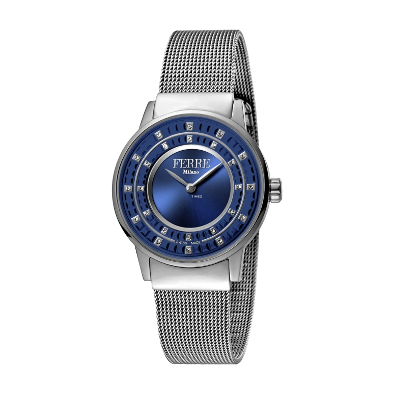 Ferre Milano,Womens 32mm,32mm,Stainless Steel,Blue,Quartz,Hardlex,Round,FM1L102M0051
