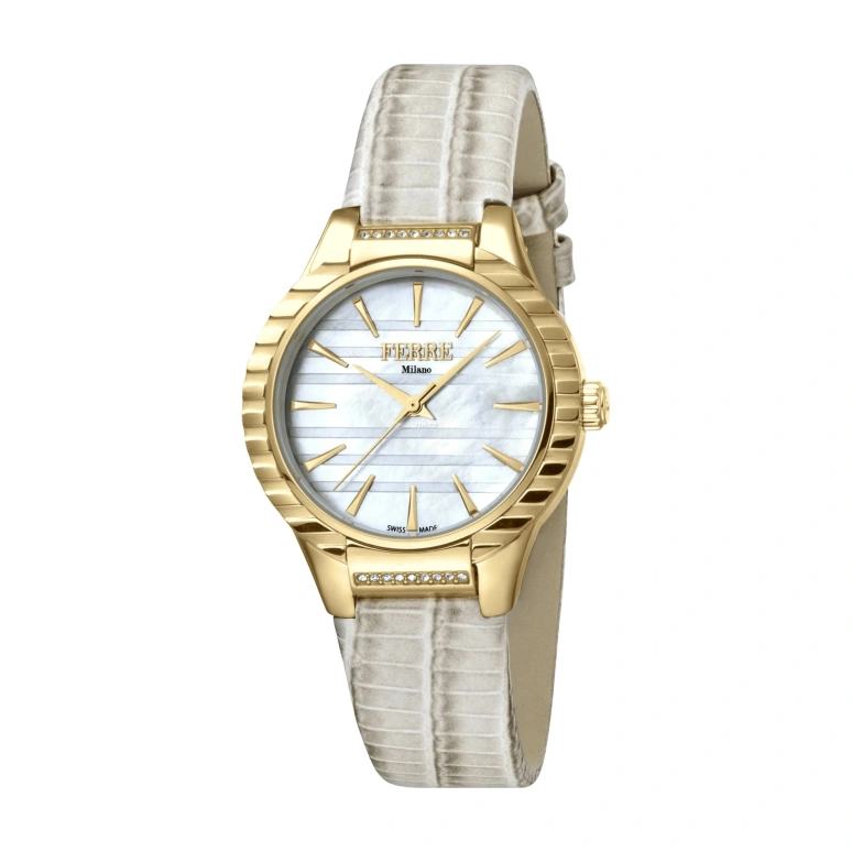 Ferre Milano,Womens 32mm,32mm,Stainless Steel,White,Quartz,Hardlex,Round,FM1L114L0011