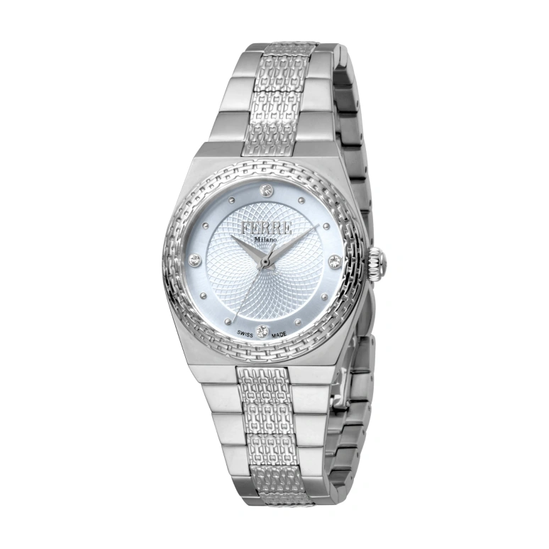 Ferre Milano,Womens 30mm,30mm,Stainless Steel,Blue,Quartz,Hardlex,Round,FM1L091M0011