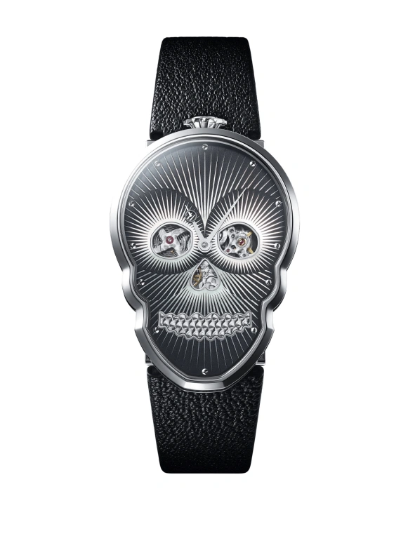 Fiona Krüger,Skull 48x34.50mm,48x34.50mm,Stainless Steel,Silver,Black,Automatic,Sapphire,Other,TASAKI PETIT SKULL MOP LINES