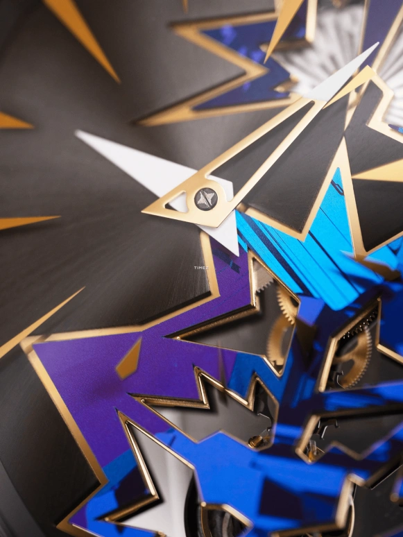 Fiona Krüger,Chaos 48x40mm,48x40mm,Titanium,Black,Blue,Handwound,Oval,Black,ENTROPY I PURPLE POW