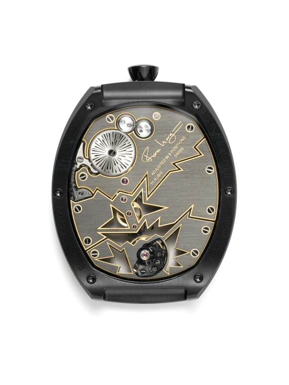 Fiona Krüger,Chaos 48x40mm,48x40mm,Titanium,Black,Blue,Handwound,Oval,Black,ENTROPY I PURPLE POW